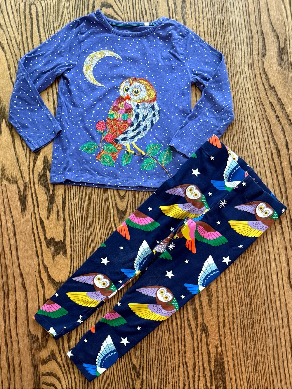 Mini Boden Halloween Owl Top & Legging Set